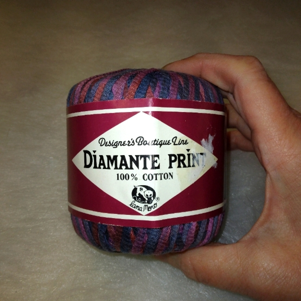 YARN Designer's Boutique Line Dianante Print, 100% cotton, chainette ribbon yarn